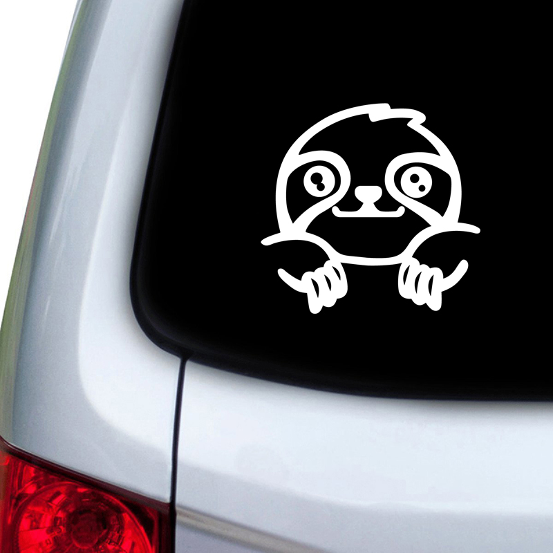 

Cute Sloth Vinyl Car Sticker Decor , Funny Animals Sloth Laptop Decals for Apple MacBook Air / Pro Decoration, 19x18 cm