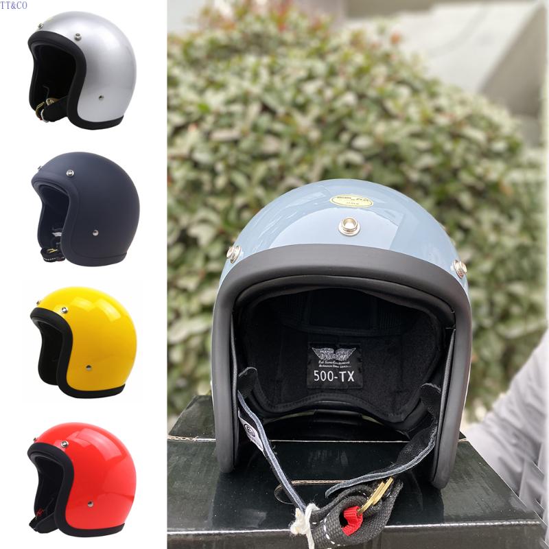 

Motorcycle Helmets Japanese Vintage 3/4 Open Face Helmet Cafe Racer Retro Motocross Scooter Jet Casco LightWeight Shell Moto Capacete, Gloss silvery