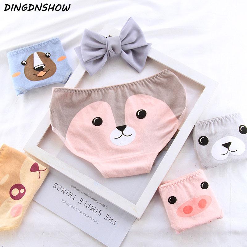 

Women's Panties [DINGDNSHOW] 2021 Arrival Briefs Women Print Cartoon Animal Lovely Cotton Intimated Girls Underwear