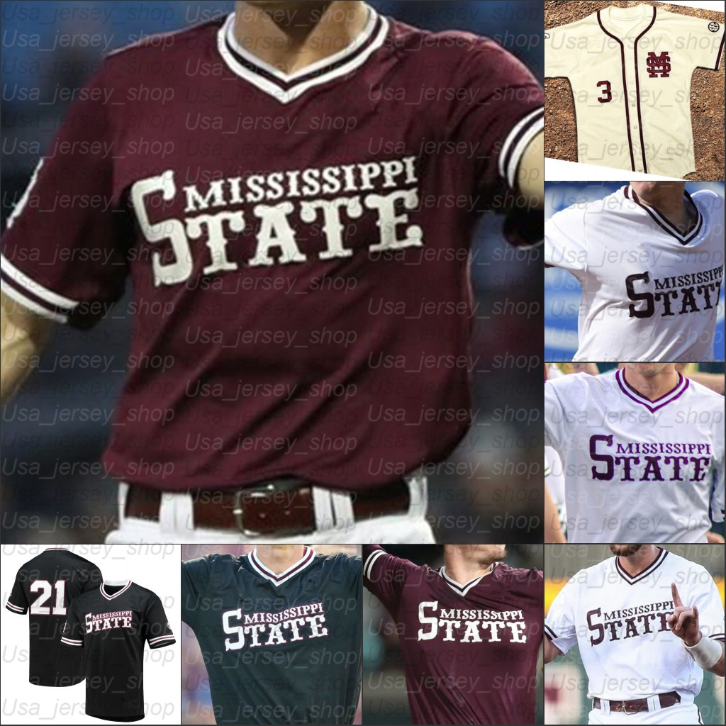 

2021 NCAA Mississippi State College Baseball jerseys Allen Logan Tanner Will Bednar Landon Sims Clark Brandon Woodruff Hudson Frazier Fristoe MacLeod, Gream