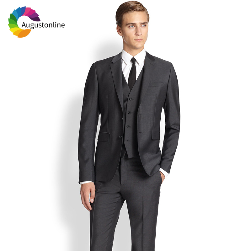 

Men's Suits & Blazers Black Men Business Smart Casual Wedding Prom Custom Slim Fit Groom Tailored Tuxedos Best Man Costume Homme 3, Gray