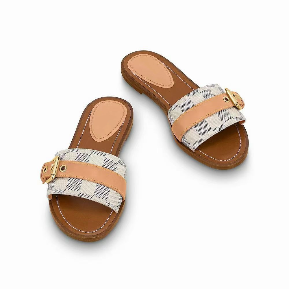 

Summer Brand Designer women Flip flops Slipper Luxury Fashion Genuine Leather slides sandals Metal Chain Ladies Casual shoes EU36-EU42 as0413, Black