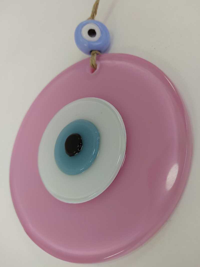 

Pink Evil Eye 12cm Big Glass Bead Pendant Turkish Handmade Large Amulet For Wall Hanging Ojo Turco Talisman Boho Home Decor Decorative Objec