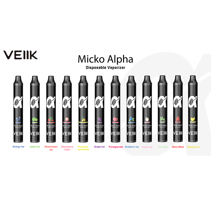 

VEIIK NEW Micko Alpha Electronic Cigarette vape pen 600+puffs Disposable Ecigarettes all flavors available No Maintenance