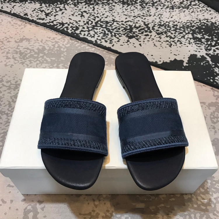 

Paris Luxury Designer Quite Nice Summer Sandals Beach Slide Slippers Ladies Flip Flops Loafers Print Leather Solid Color 36-46 with Box rfddsbg, Color04