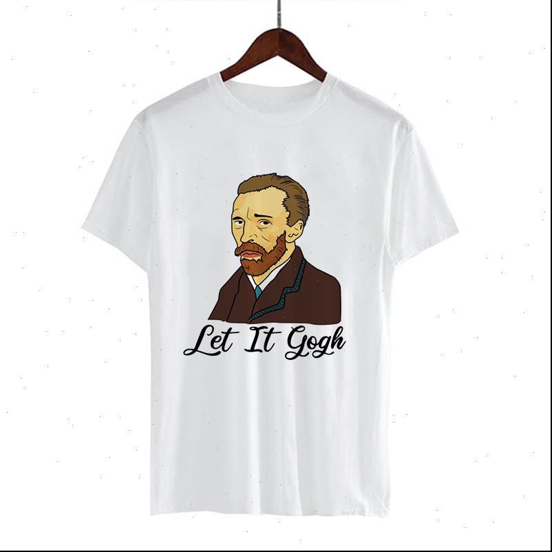 

van gogh art female womens t shirt funny cartoon harajuku street clothing casual graphics femme, White