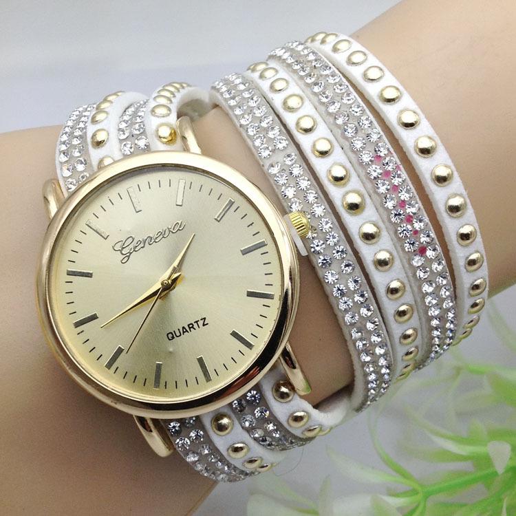 

Wristwatches 2021 Fashion Watch Women Geneva Leather Strap Ladies Analog Quartz-watch Hour Clock Montre Femme, White