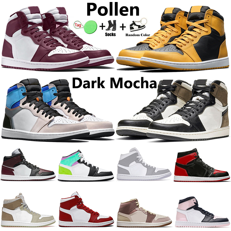 

1 Jumpman Mens Women 1s High OG Basketball Shoes Seafoam University Blue Smoke Grey Dark Mocha Hyper Royal Sneakers Sports Trainers, #10 bordeaux 40-47 1