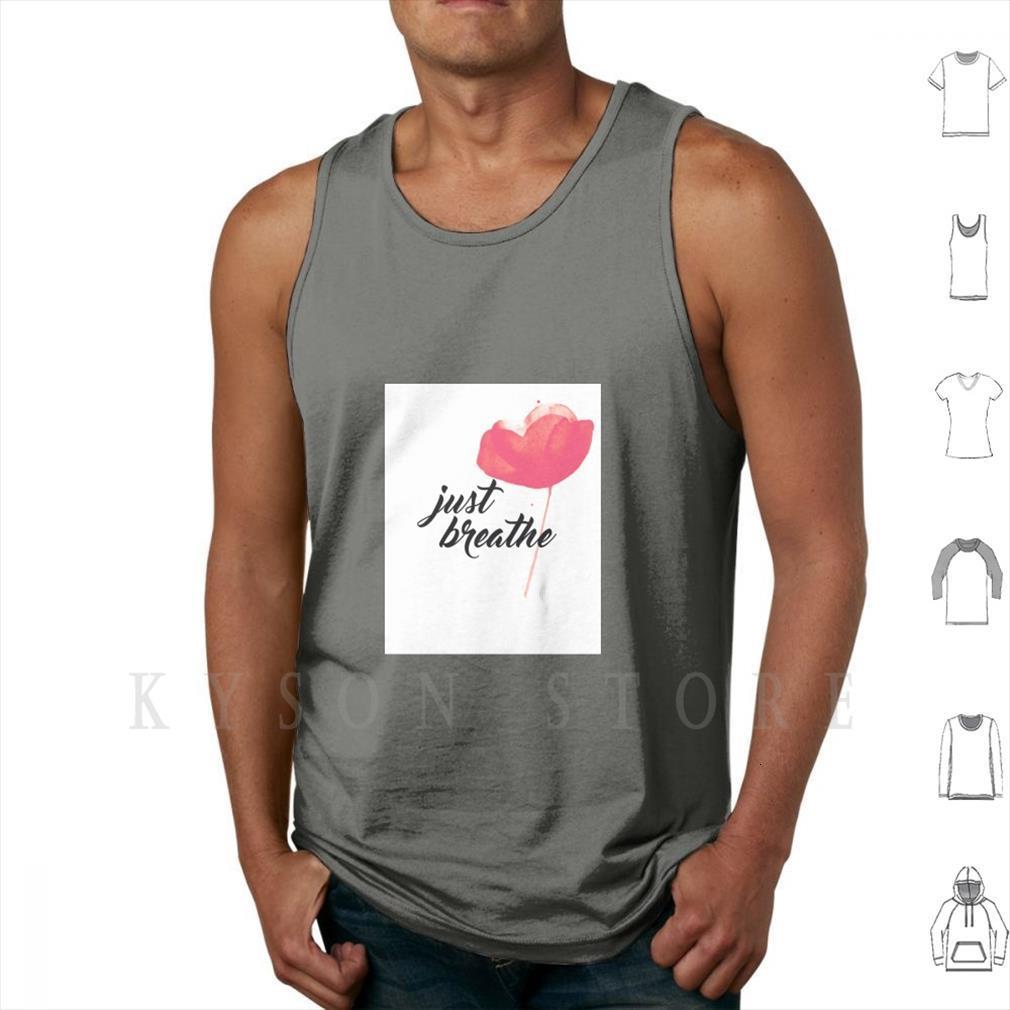 

just breathe tank vest sleeveless inspirational music alternative breathing yoga, White;black