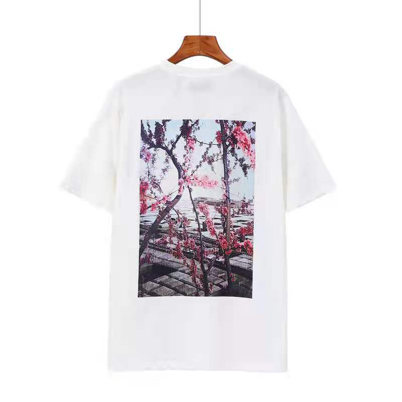

T Shirt short sleeve round neck blouses sweatshirt summer street Hip hop sleeved top Letter 100% Cotton Men and women Plus size s-xl, White;black