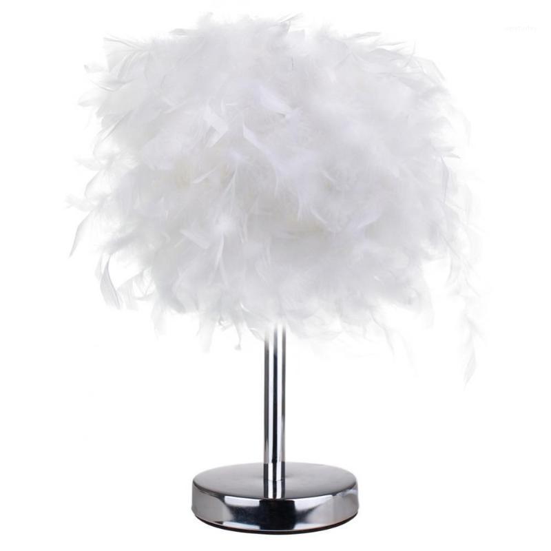 

Party Decoration E27 Bedside Table LED Lamp Feather Romantic Living Room Bedroom Desk Night Light Desktop Home
