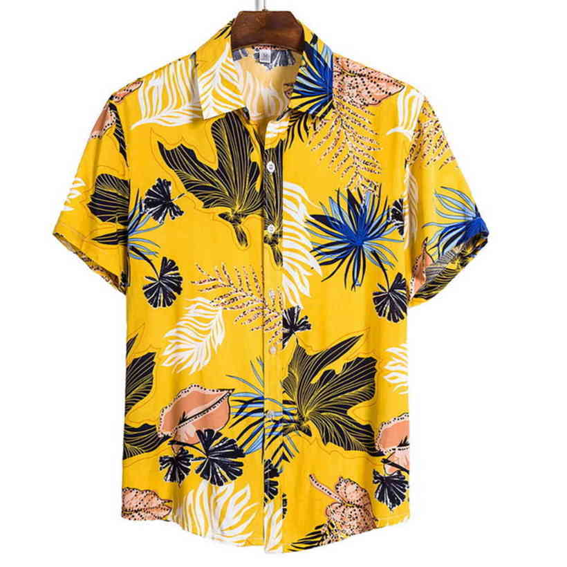

Jodimitty Summer Men Casual Shirts Fashion Hawaiian Printed Short Mouwen Beach Vacation Flowers Streetwear Camisa Masculina, Cs116