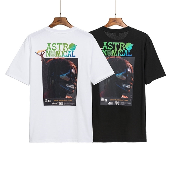

High Quality Travis Scott Astronomical Game Collboration T Shirt Men Women Couples O-Neck Cotton T-Shirt Men C0421, 2105 black