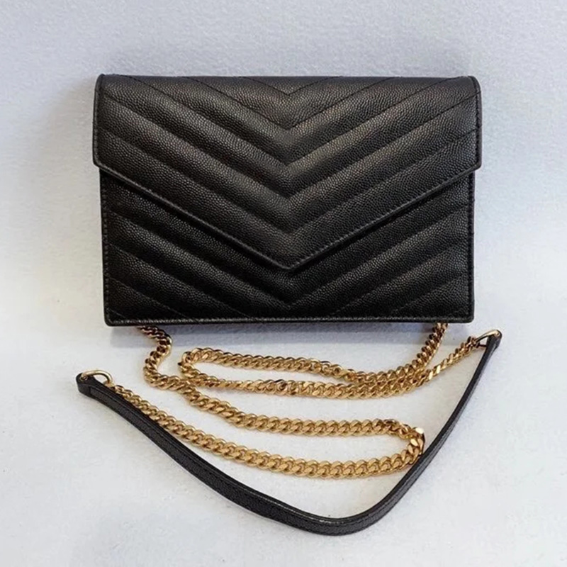 

Classic caviar flap shoulder bags Lady sling V shape quilted iconic fashion wallet on chain womens Envelope bag clutch luxury female crossbody bag designer handbags, Different chain styles