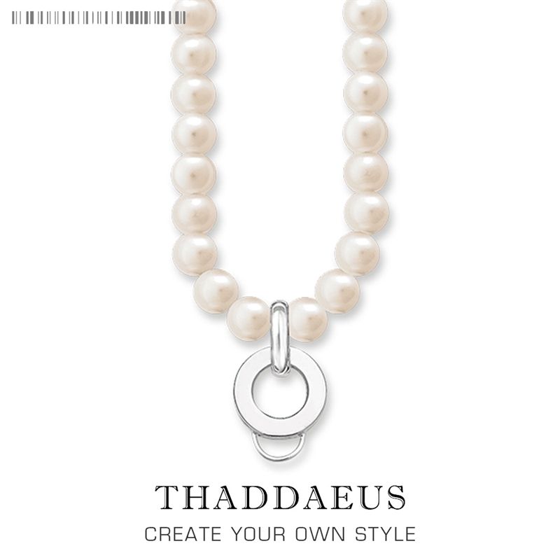 

Necklace Freshwater Pearl Charm Carrier Strand Silver Fashion Jewelry Europe Style Glam Bijoux Gift For Women Friend