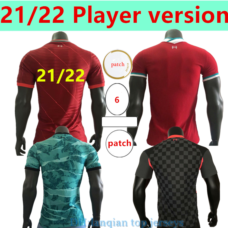

21 22 Player version soccer jersey home red away white polo third black TOP Thailand Mohamed 20 football shirts Men, Black;yellow