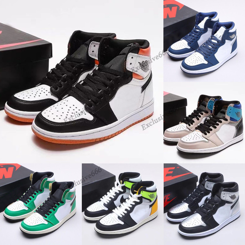 

2021 New Mens Basketball Shoes Womens Sports Shoe High Og 1s University Blue Electro Orange Dark Mocha Bred Shadow Unc Twist Sneakers, #3