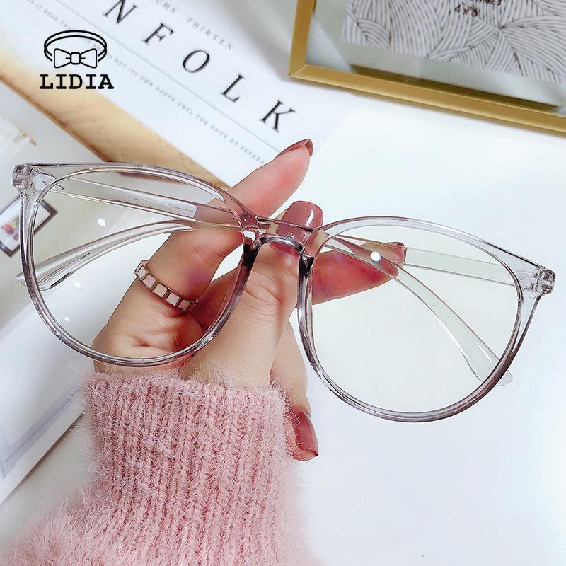 

Sunglasses Unisex Large Frame Anti Blue Light Glasses Fashion Transparent Frames Round Solid Color Eyewear Vintage Proof Plain