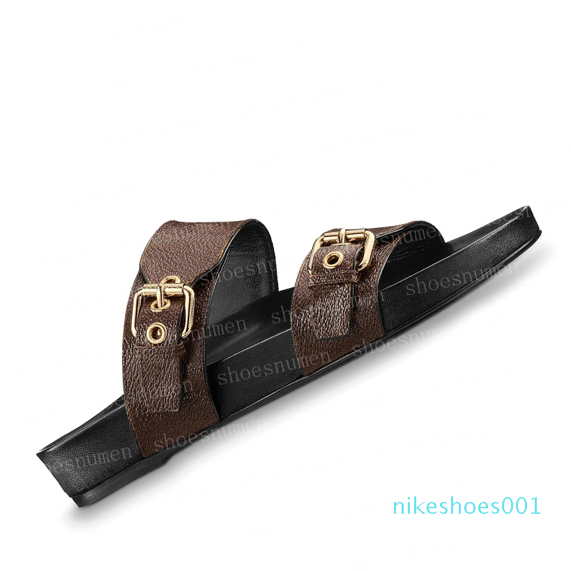 

2021 sandals women slipper men slides waterfront brown leather sandal womens high heels mens shoes 36-41 with orange box and dust xz1, #01 brown flower