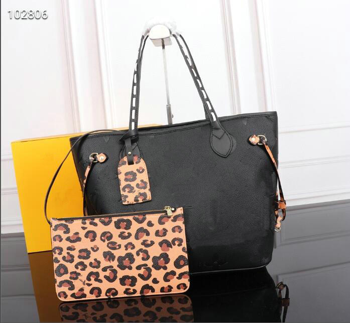 

New fashion women leather handbags ladies composite bags lady clutch bag shoulder tote female purse wallet 40995#hh32x28x14cm, Black