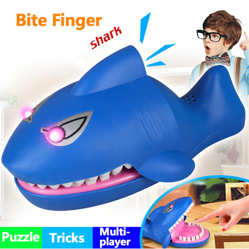 

Multi-player Gaming Game Creative Tricks Bite Finger Shark Toy Mouth Dentist Toy Responsiveness test Practical Jokes Mouth Tooth, Blue