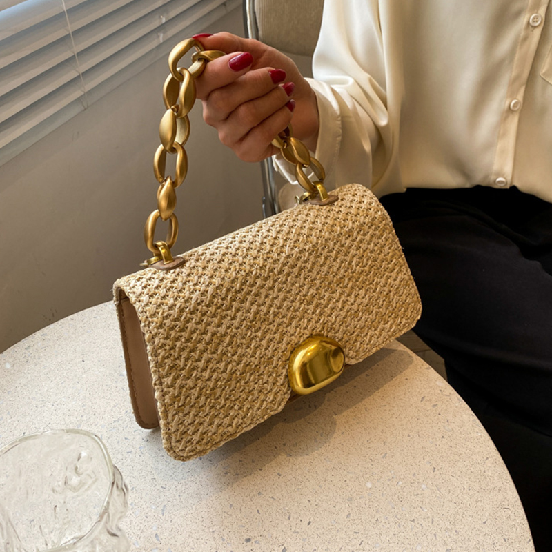 

HBP Ladies Design Straw Woven Messenger Bag 2021 New Brand Simple Fashion Luxury Summer Seaside Vacation Pure Color Handbag Trav, Beige