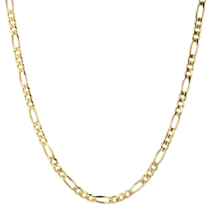 

14K Yellow Gold Solid 2mm Thin Women's Figaro Chain Link Necklace 18"