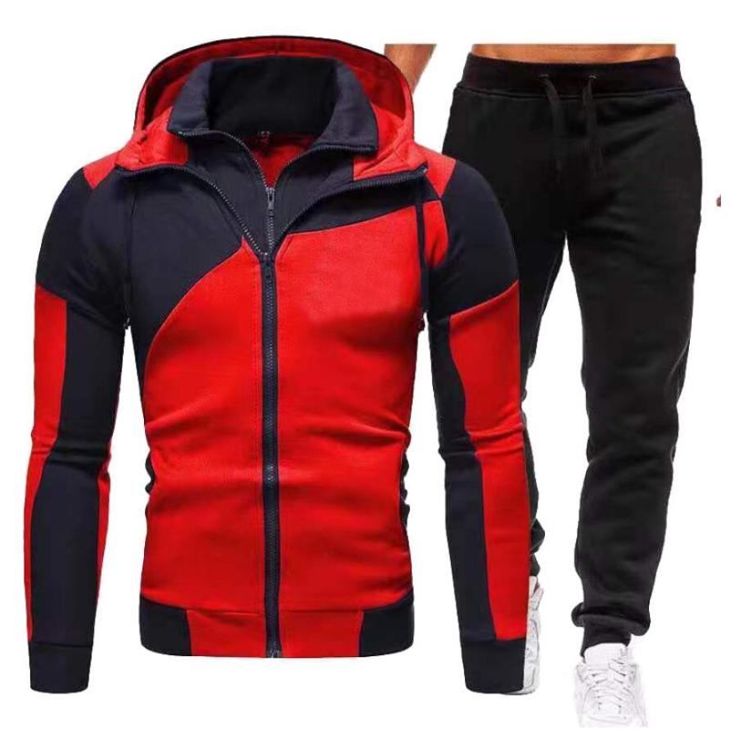 

Men's Tracksuits Autumn Winter Tracksuit Hoodies+Pants Sets Fleece Casual Jacket Sportswear Coats Male Streetswear Coat Oversized Suits 3XL, Gray
