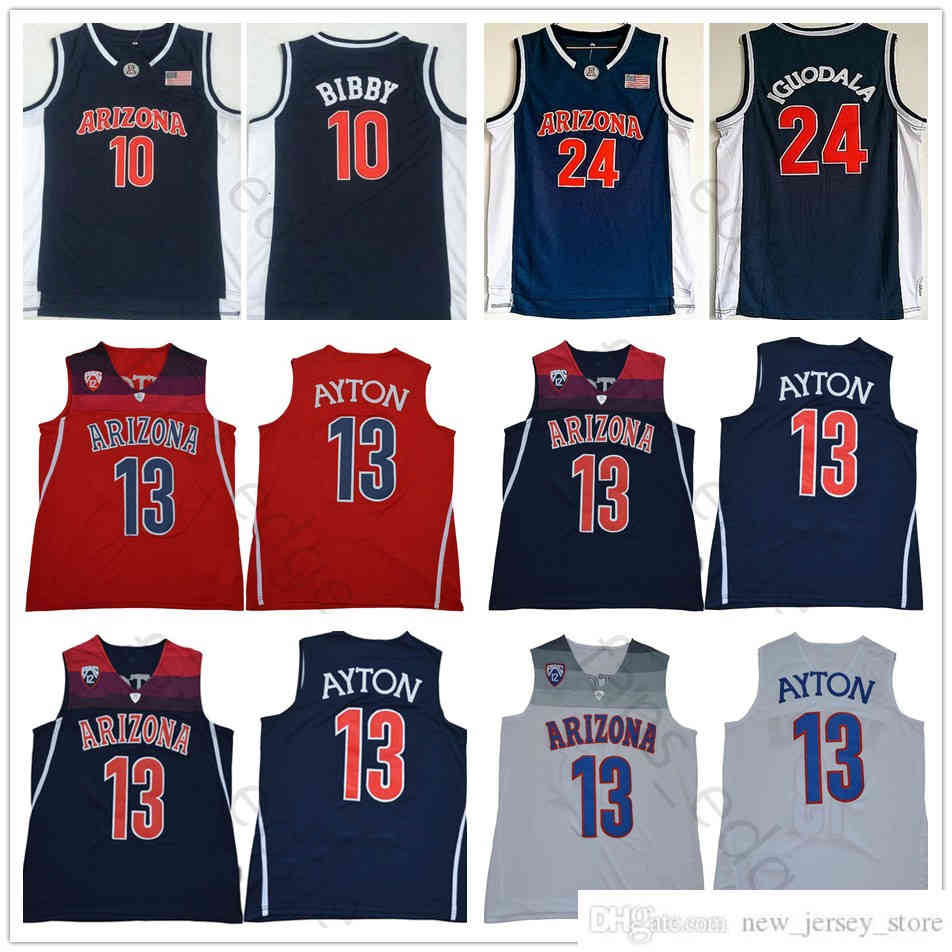 

Custom XS-6XL NCAA Arizona Wildcats College DeAndre #13 Ayton Jersey Red White Blue Mike 10 Bibby 24 Andre Iguodala Stitched University Basketball Jerseys, As picture