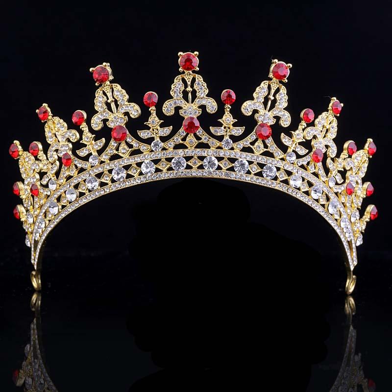 

Hair Clips & Barrettes Vintage Crystal Tiaras And Crowns Princess Queen Pageant Headwear Noiva Bridal Bride Wedding Jewelry Diadem, Golden;silver