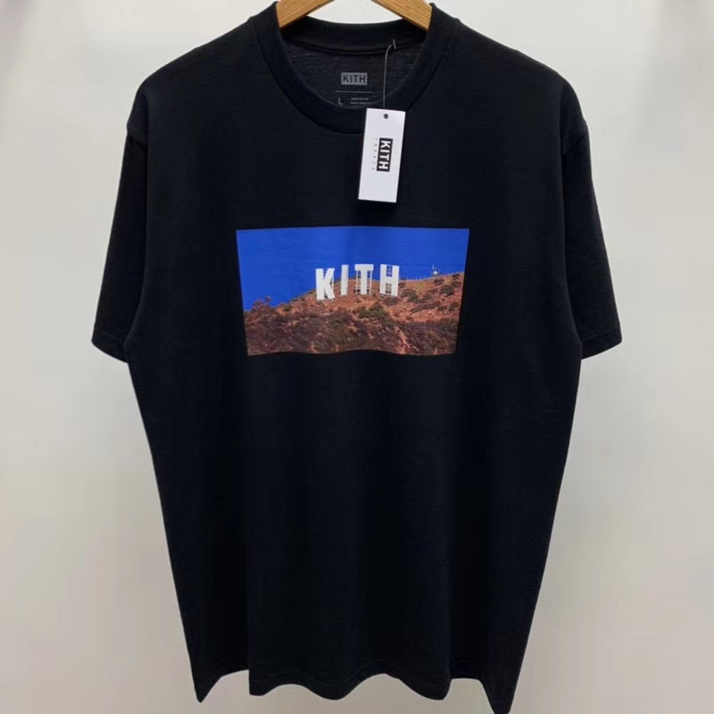 

20ss Hollywood t Shirt Men Women 1:1 Streetwear Kith T-shirts Comfortable Tees, White;black
