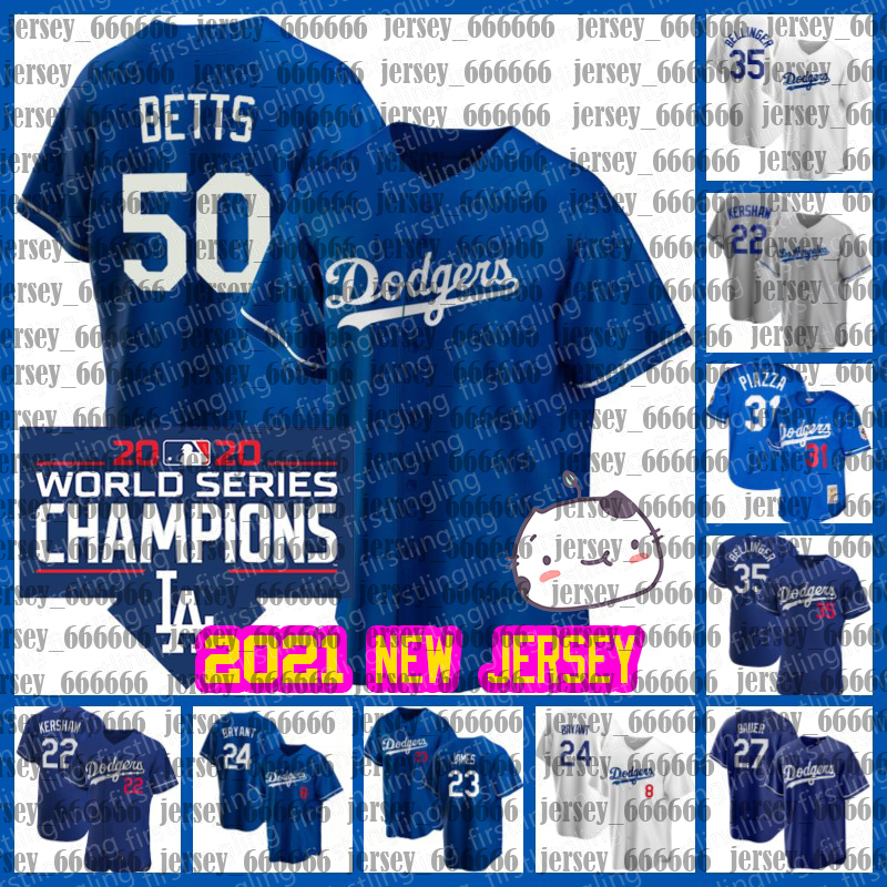 

22 Clayton Kershaw 50 Mookie Betts Jerseys Baseball Dodgers Cody Bellinger Corey Seager Justin Turner Los Angeles Trevor Bauer Gavin Lux 13, Blue;black