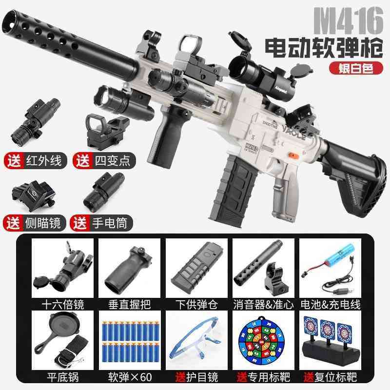 

soft bullet m416 electric children's toy gun boys eat chicken equipment full set of simulation sucker can shoot