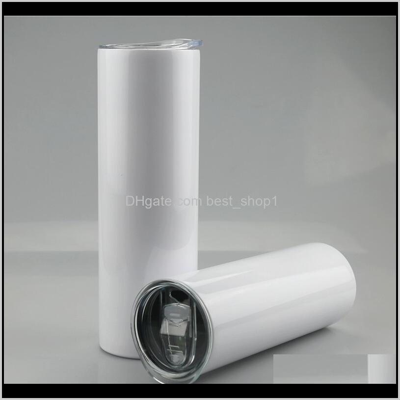

20Oz 30Oz Sublimation Straight Tumblers Stainless Steel Blank White Skinny Cup With Lid And Plastic St Sea Cca12593 Iqznt Nbowf