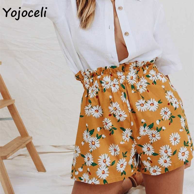 

Yojoceli women pretty floral print shorts bottom elsastic band for summer 210609