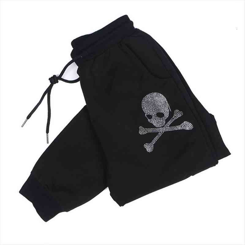 

trouser super large size autumn harem pants women fashion drilling casual sweatpants p1038, Black;white