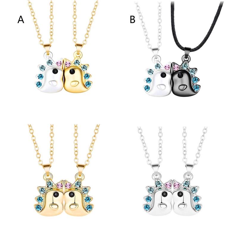 

Pendant Necklaces 2X Monster Magnetic Necklace For Couples Matching Wome Girl Teen Valentine's Day Friendship Birthday Gifts, Silver
