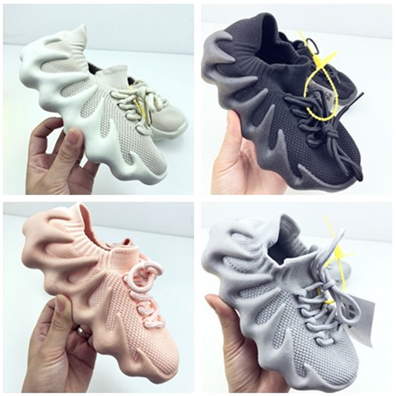 

2021 Desinger 450 Kanye Kids Running Shoes Children Outdoor Sneakers Boy & Girl Trainer Baby Sports Toddler Calzado para niños Black White Grey Pink Size 27-36, Color 4
