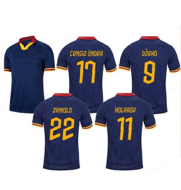 

2019 third Blue DZEKO PEROTTI PASTORE ZANIOLO soccer jerseys 19 20 TOTTI DE ROSSI football shirt set 2020 uniform, 19 20 third +patch