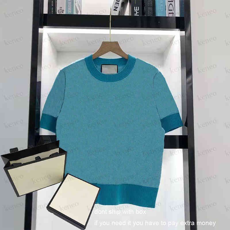 

Women Summer Short Sleeve Sweater Woman O-neck Knit Fashion Ins Style Trendy Letter Print Top Lady T-shirt High Quality Sweater Shirts 2021, White