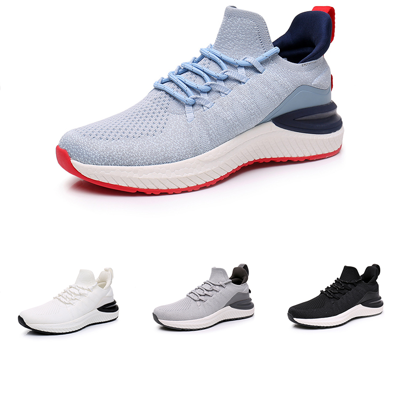 

Newest Non-Brand Running Shoes Men Women Black White Grey Light Blue Lightweight Breathability Mens Trainers Fashion Outdoor Sports Sneakers