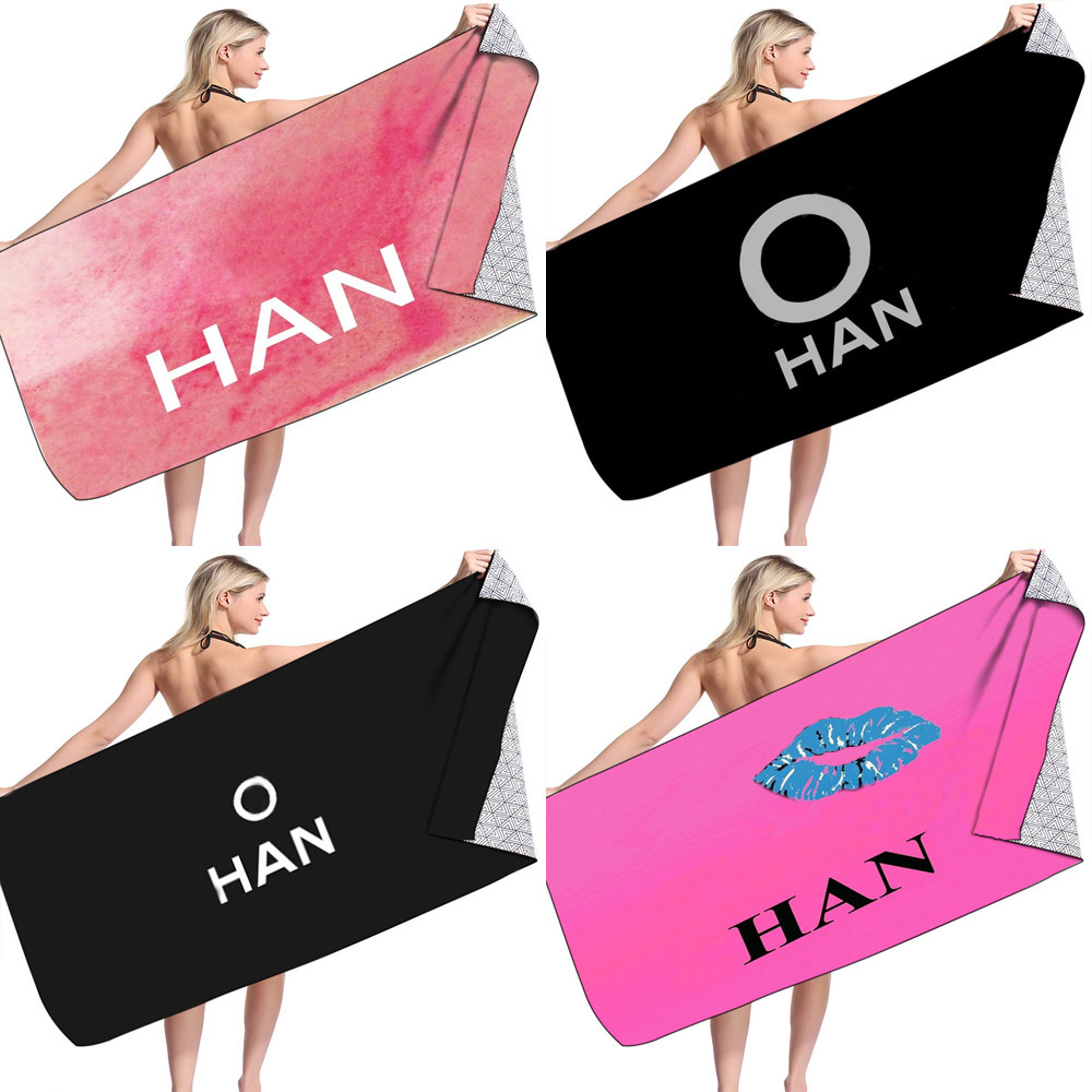 

13Styles Classic Brand Designer Letter Printed Beach Sport Outdoor Towel Fashion Soft Thick Water Absorption Rectangle Large Size Swimming Washcloth for Men Women, As pic