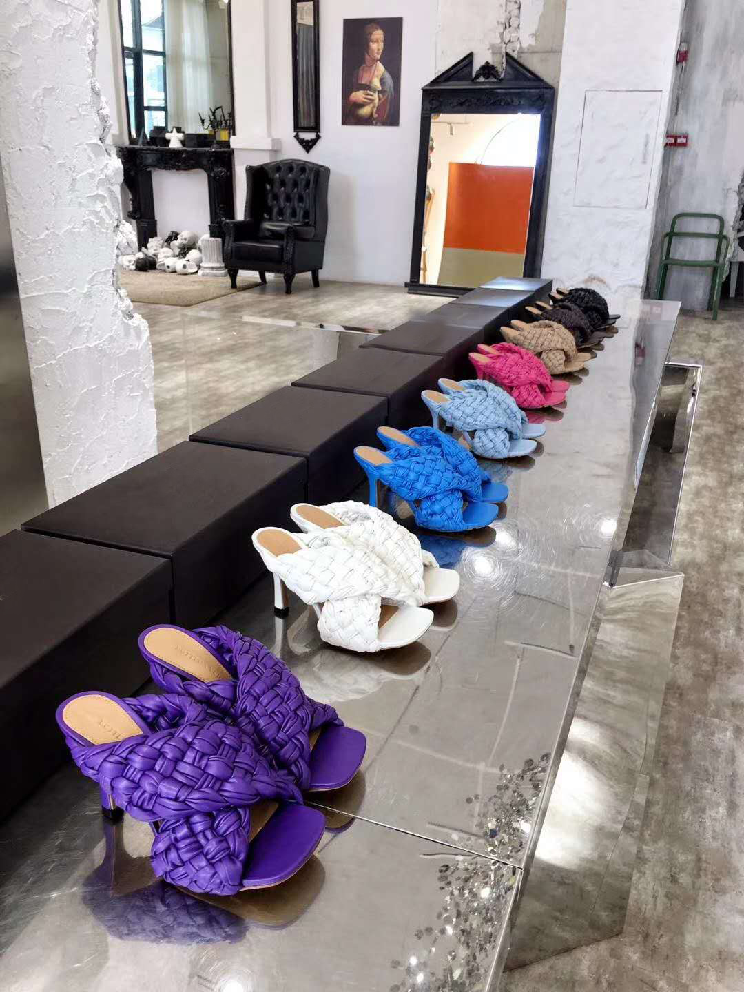 

Sandals Women Red Bottom High Heels Slides Womens Luxurys Designers Shoes Genuine Leather Pumps Lady Slipper Wedding Bottoms with box dust bag size 35-41