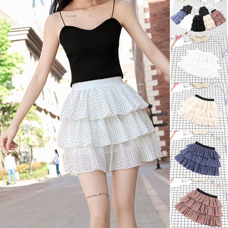 

Skirts 2021 Korean Version Harajuku High Waist Woman Kawaii Mini Short Skirt Female A Line Sweet Cute Womens Dance Pleated