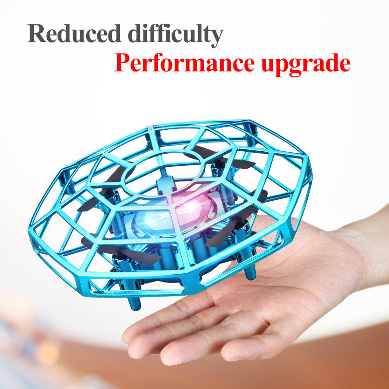 

4DRC V3 Mini Drone UFO Toys Infrared Sensing Control Hand Flying Aircraft Quadcopter Infraed RC Helicopter Kid Toy, Blue-1battery