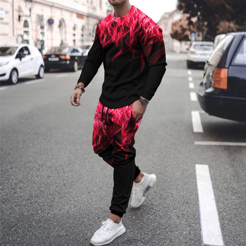 

Men's Tracksuits Fall 2022 3D Printed Colorful Flame Men's Sweater Set Fashion Street And Women's Round Neck Autumn Winter Sports Su, Yltz-1718