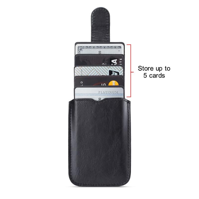 

Card Holders Unisex Cards Organizer Shopping Phone Back Stick-on Holder Adhesive Wallet Case Portable Multifunctional Pouch PU Leather, Black