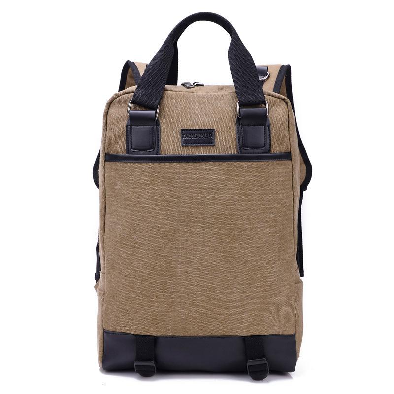 

Backpack Factory Wholesale Canvas Casual Men's Bag Travel Multifunctional School Capacity, Brown