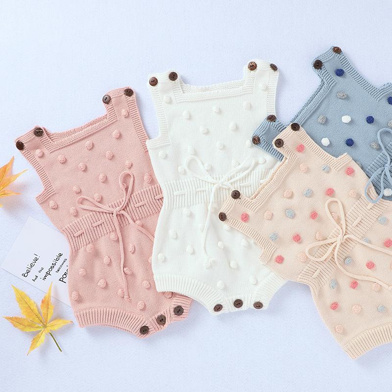 

Rompers Infant Baby Clothes Born Knitted Spring Autumn Toddler Girl Pompom Boys Jumpsuit Overall, Blue
