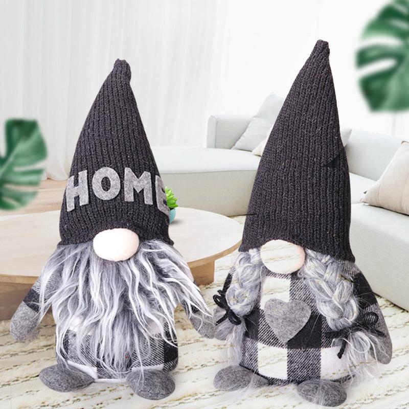 

Christmas Decorations Black Hat Faceless Gnome Desktop Elf Doll Merry Decor For Home Table Ornaments Year
